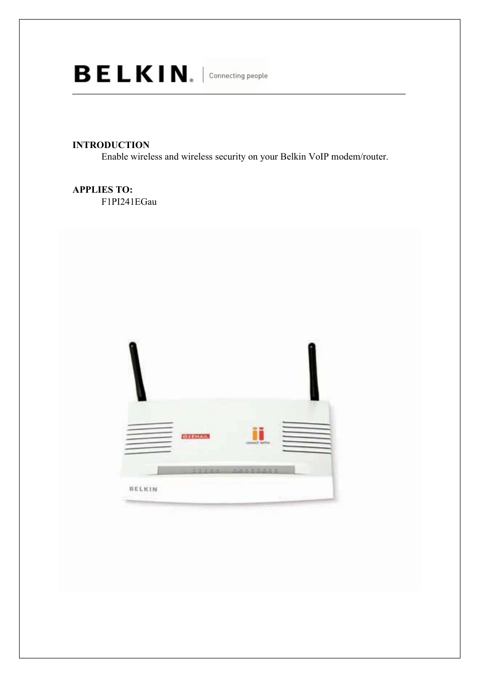 Belkin VoIP User Manual | 13 pages