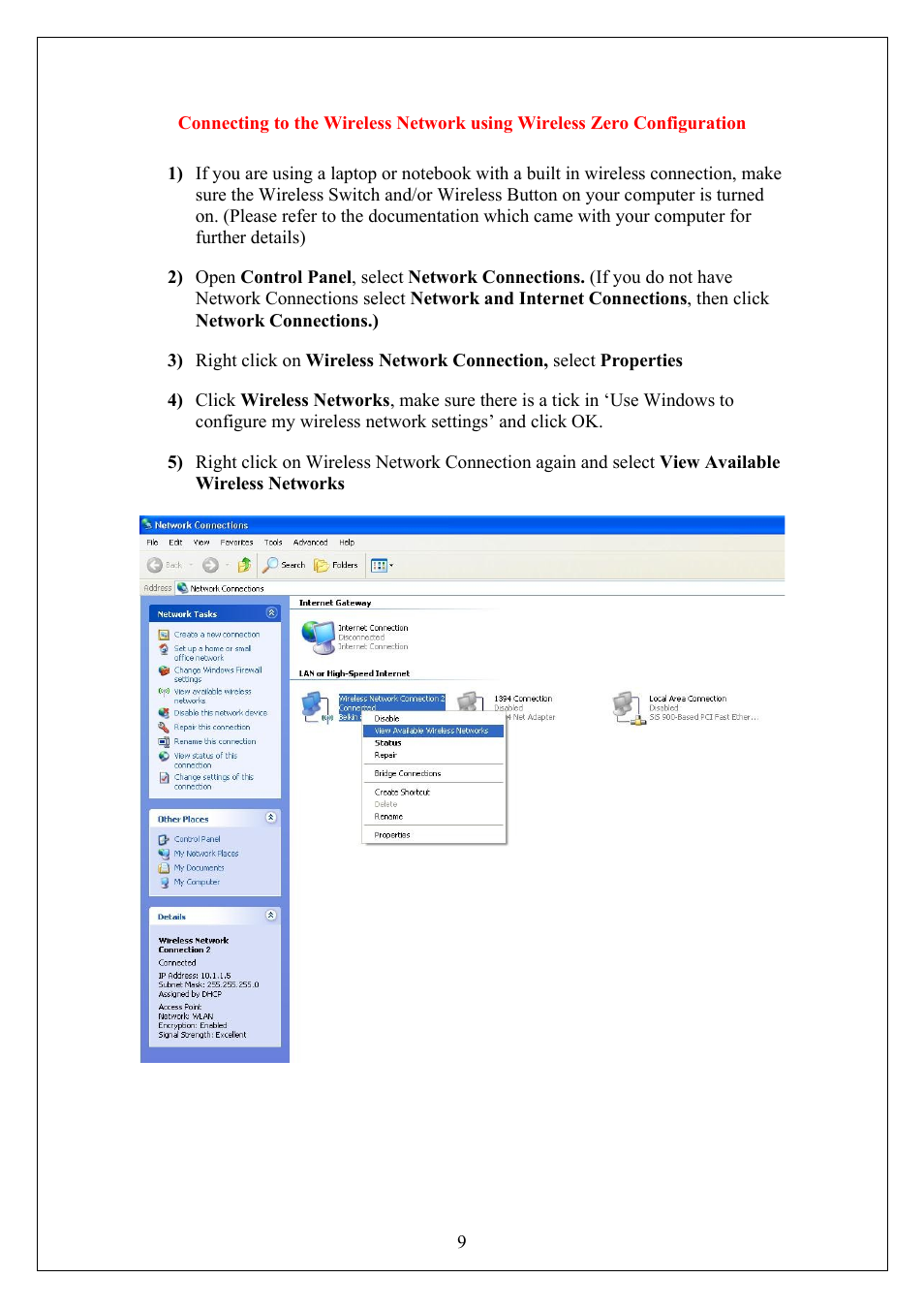 Connecting to the wireless network | Belkin VoIP User Manual | Page 11 / 13