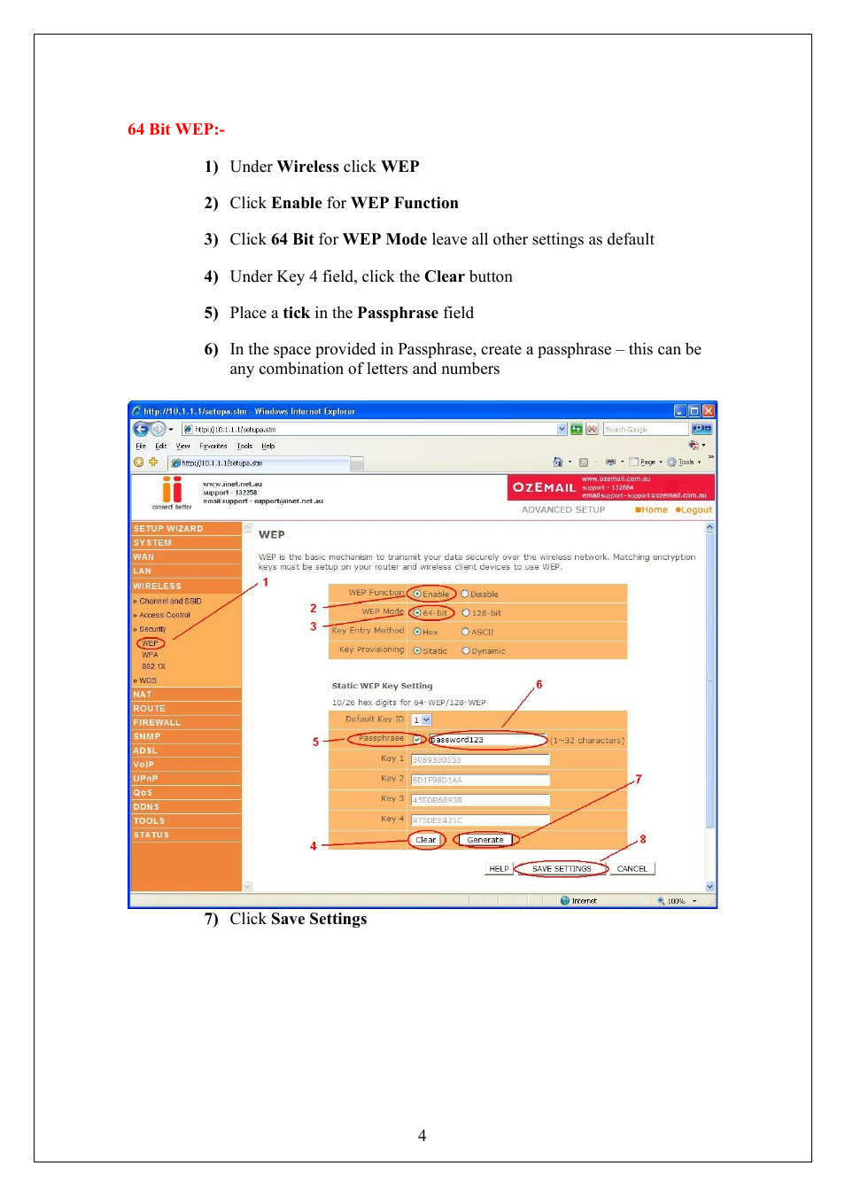 64 bit wep, Windows xp (service pack 2) | Belkin VoIP User Manual | Page 6 / 13