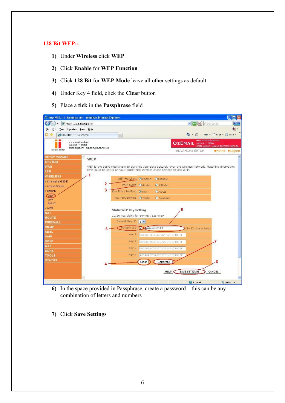 128 bit wep | Belkin VoIP User Manual | Page 8 / 13