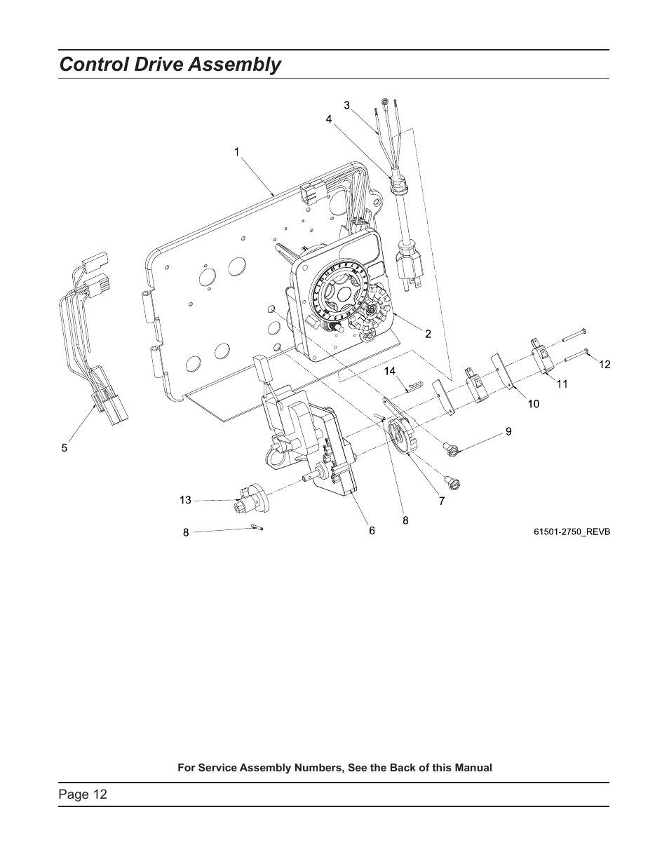 Control drive assembly | Watts Fleck 2750 Brass Valve User Manual | Page 12 / 36