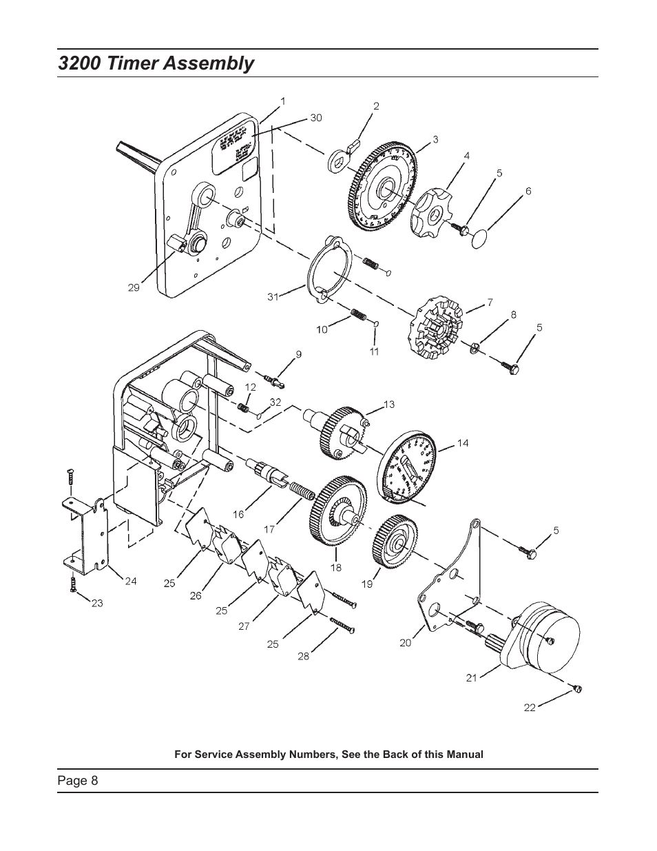 3200 timer assembly | Watts Fleck 2750 Brass Valve User Manual | Page 8 / 36