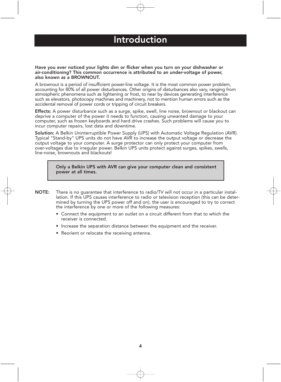 Introduction | Belkin P73220uk User Manual | Page 4 / 20