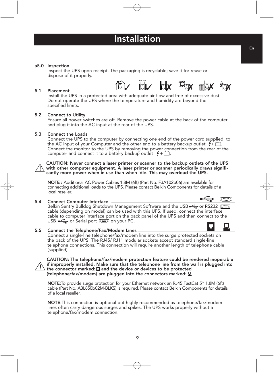 Installation | Belkin P73220uk User Manual | Page 9 / 20