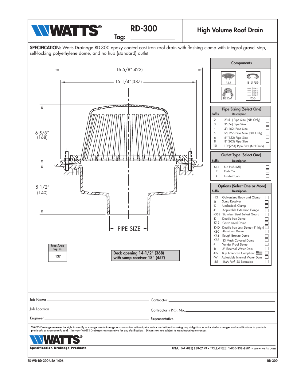 Watts RD-300 User Manual | 1 page