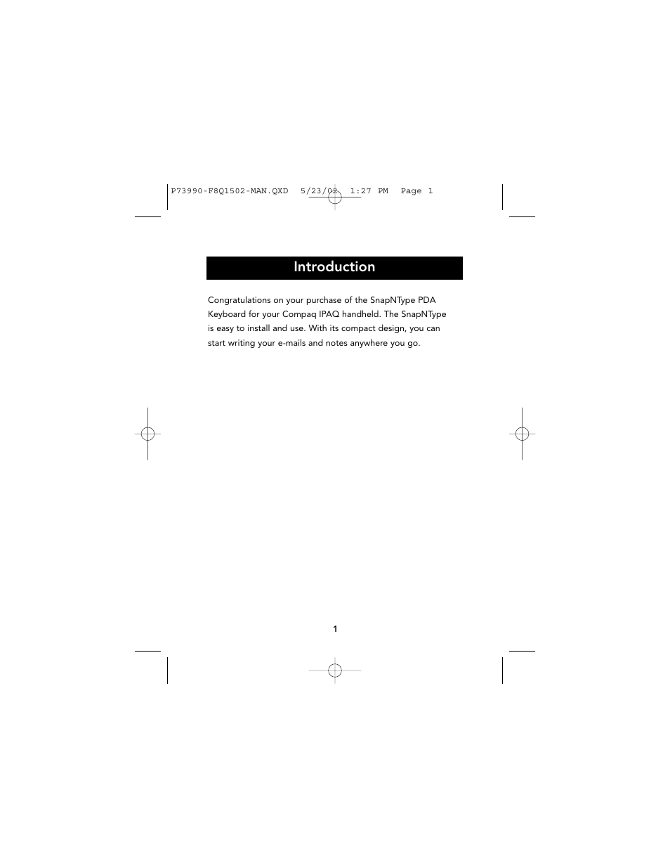 Introduction | Belkin SnapNType User Manual | Page 2 / 19