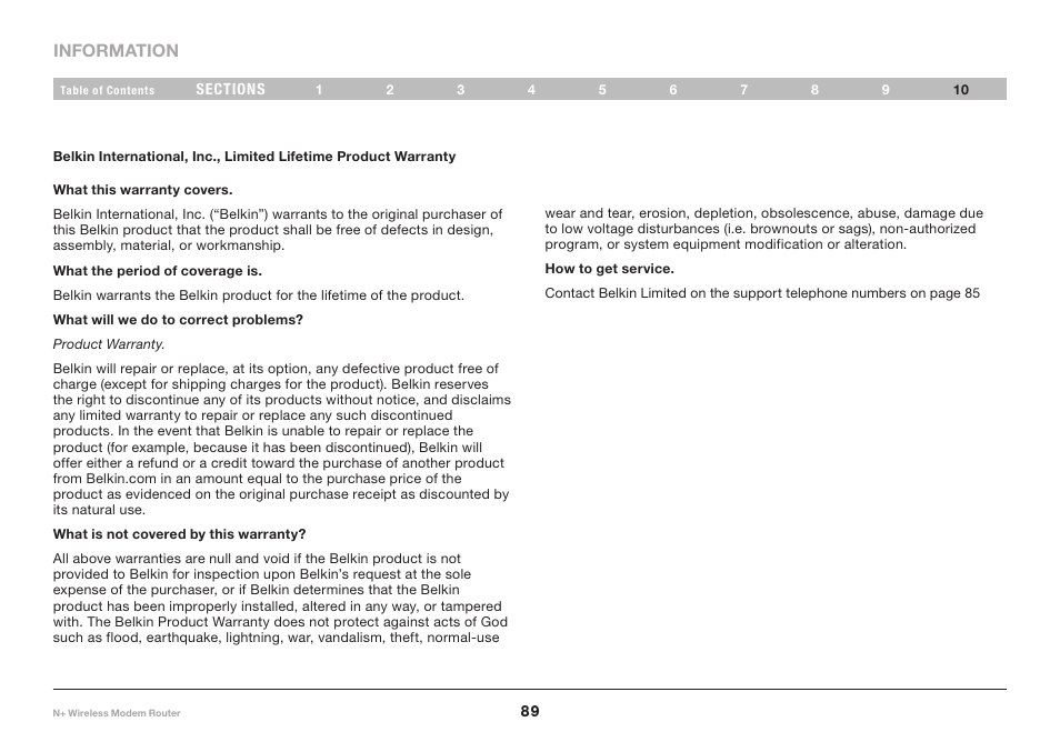 Belkin N+ PM00781EA F5D8635-4 User Manual | Page 91 / 93