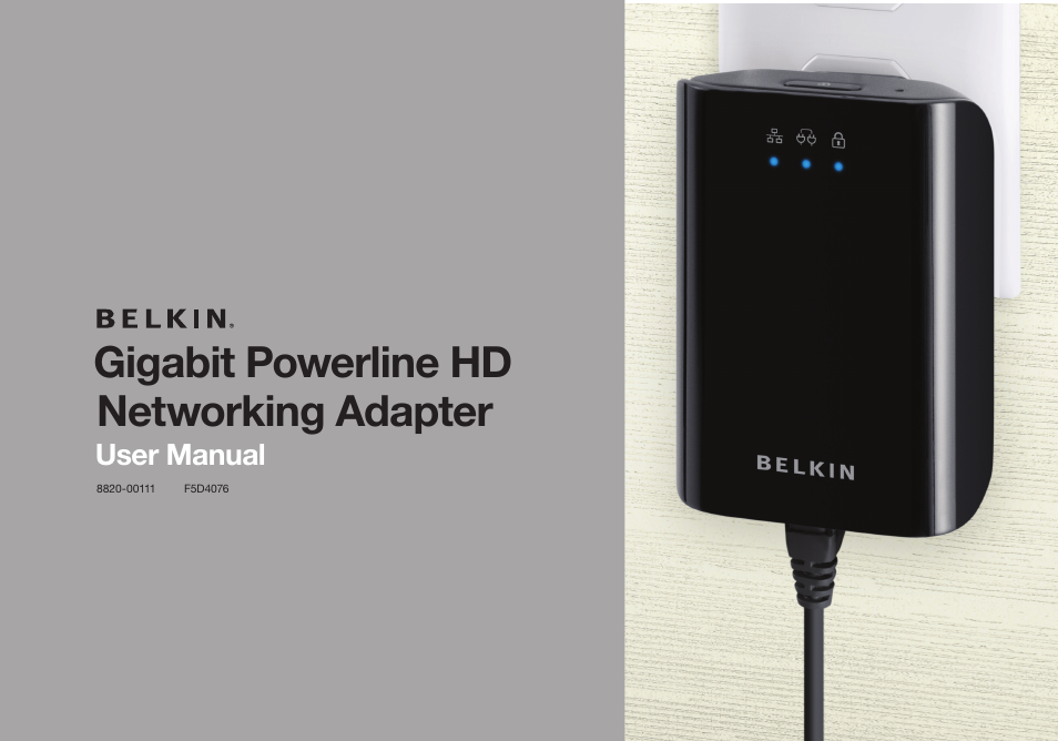 Belkin Gigabit Powerline HD Networking Adapter 8820-00111 F5D4076 User Manual | 13 pages