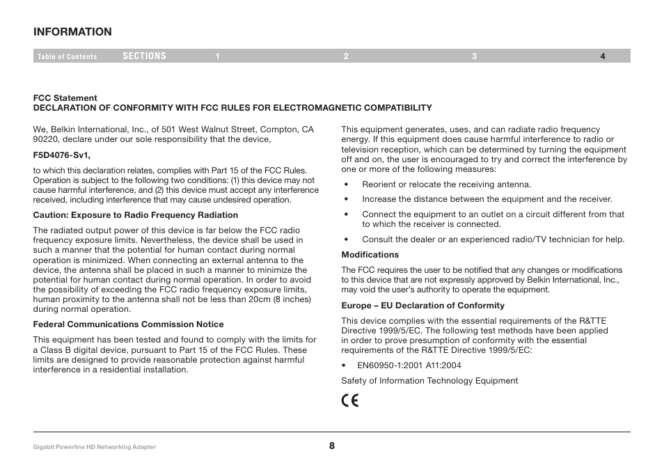 Belkin Gigabit Powerline HD Networking Adapter 8820-00111 F5D4076 User Manual | Page 10 / 13