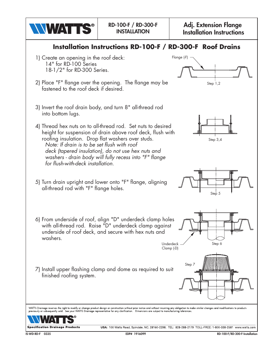 Watts RD-300-F User Manual | 1 page