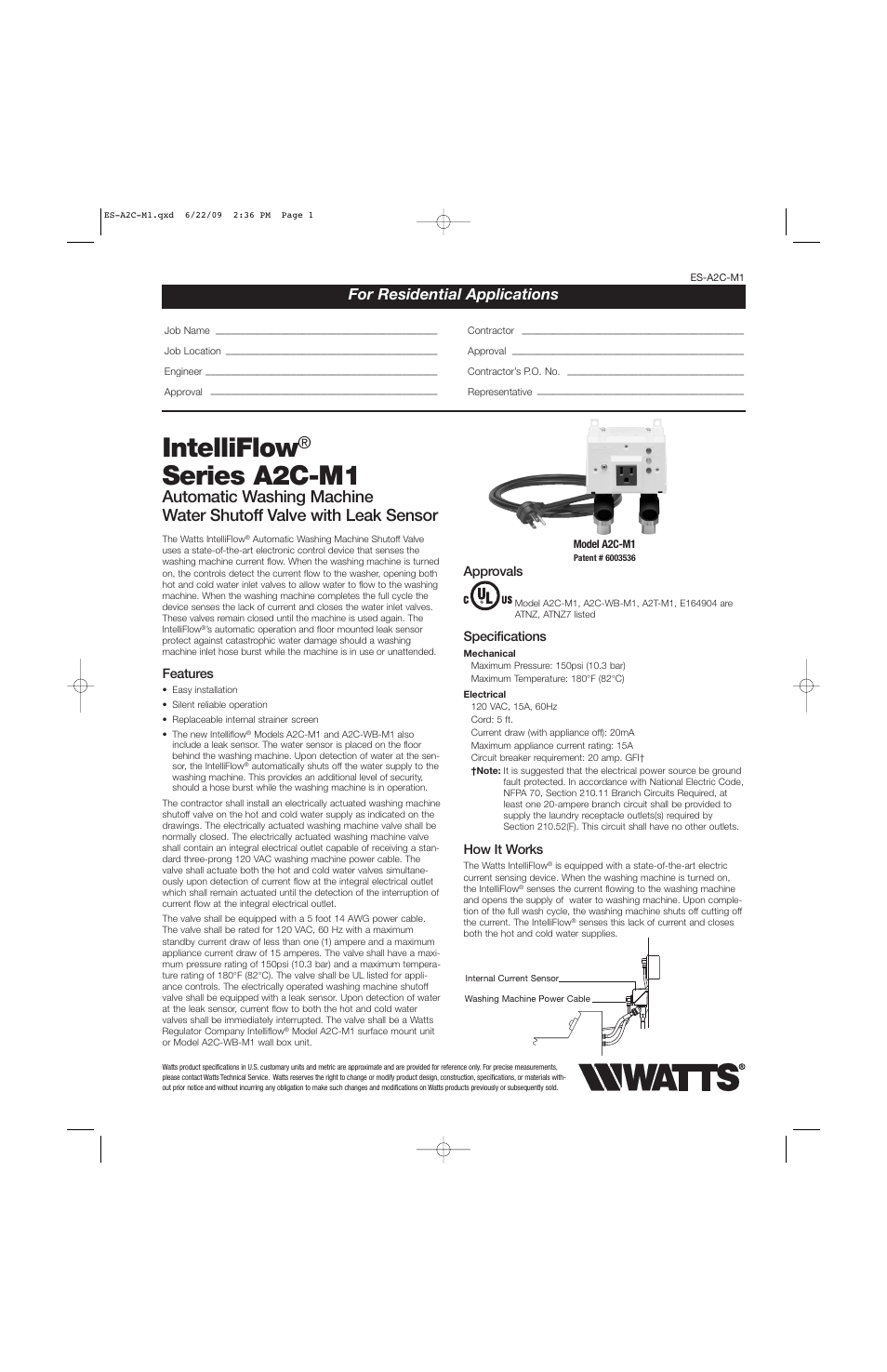 Watts A2C-WB User Manual | 2 pages