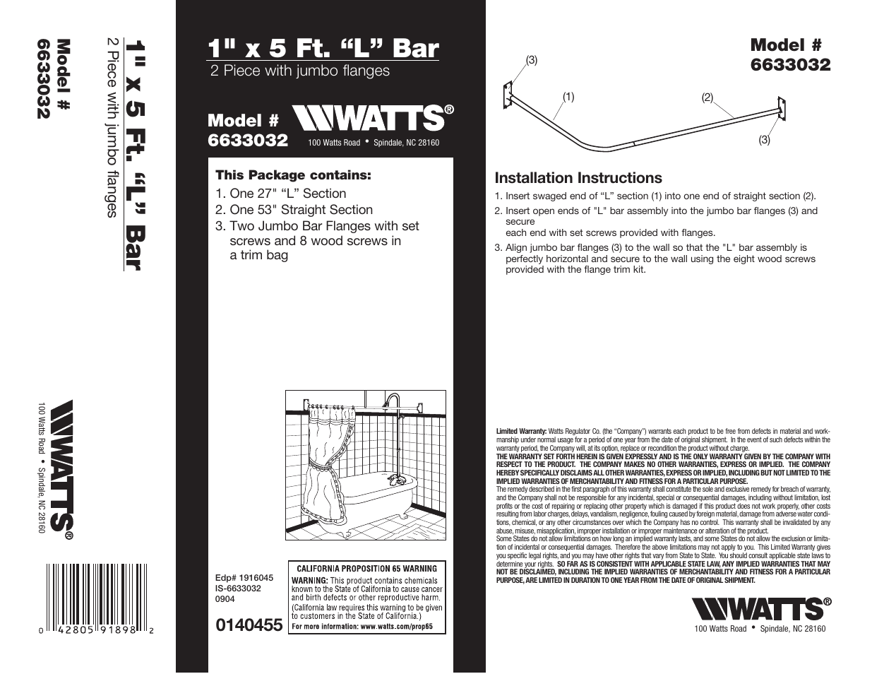 Watts 663 3032 User Manual | 1 page