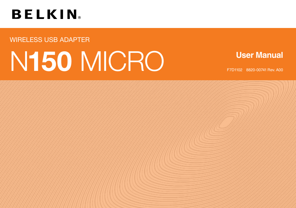 Belkin Wireless USB Adapter N150 Micro User Manual | 36 pages