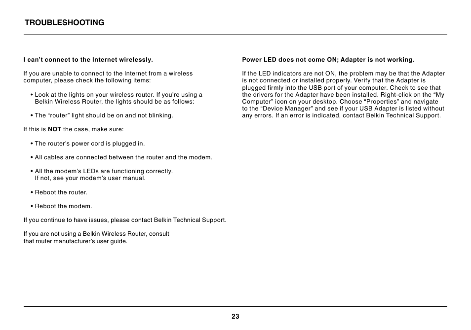 Belkin Wireless USB Adapter N150 Micro User Manual | Page 25 / 36