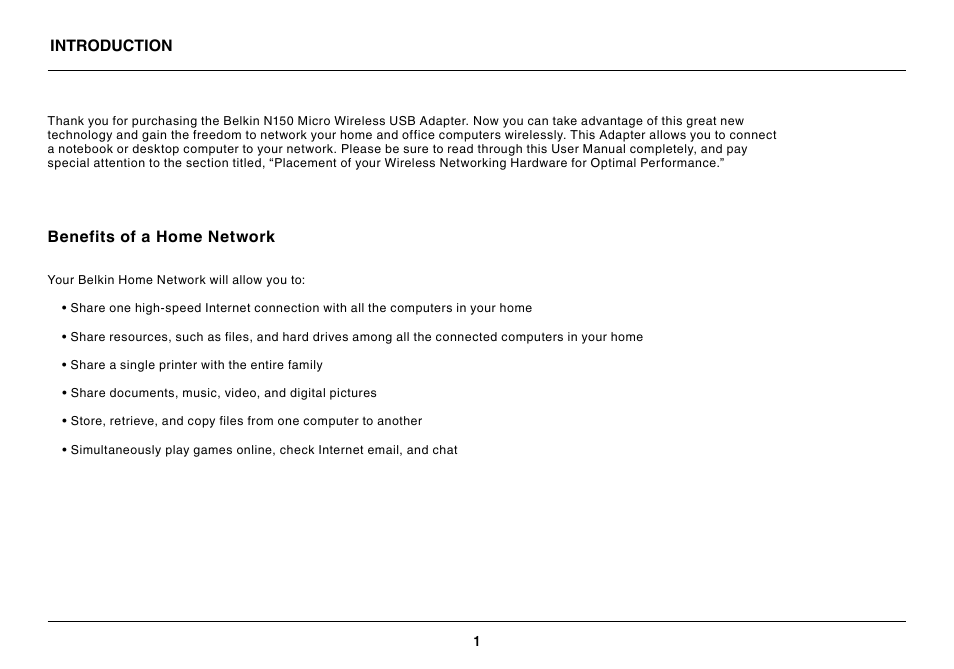 Belkin Wireless USB Adapter N150 Micro User Manual | Page 3 / 36