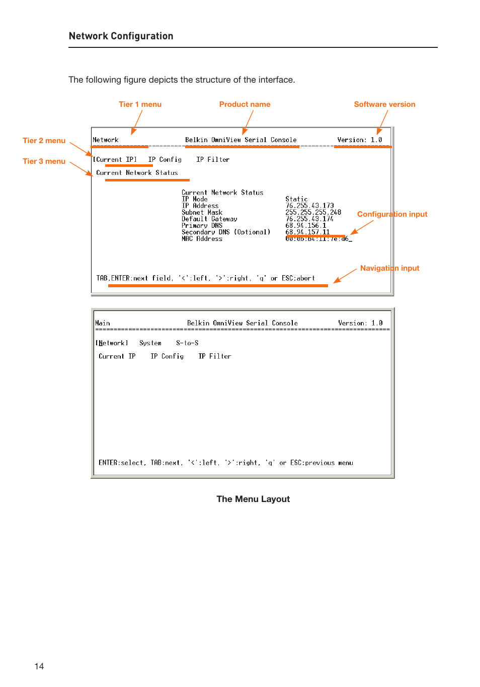 Network configuration | Belkin F1DP116SEA User Manual | Page 18 / 68