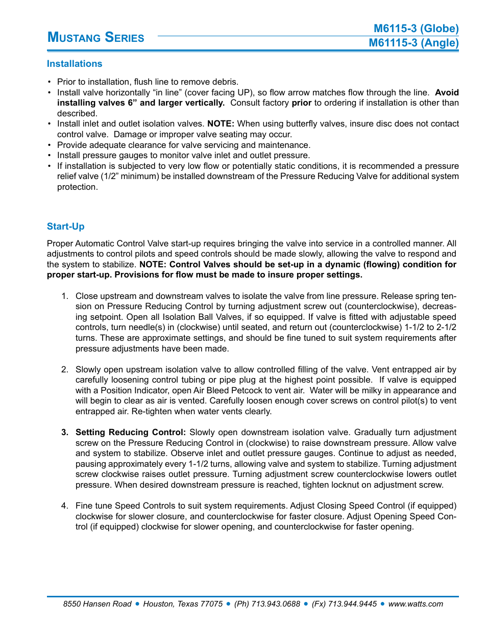 Watts M61115-3 User Manual | Page 6 / 7