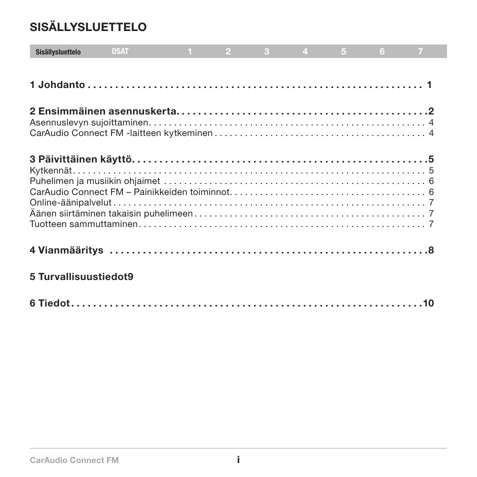 Sisällysluettelo | Belkin CarAudio Connect FM F8M120cw 8820ek00824 User Manual | Page 130 / 240