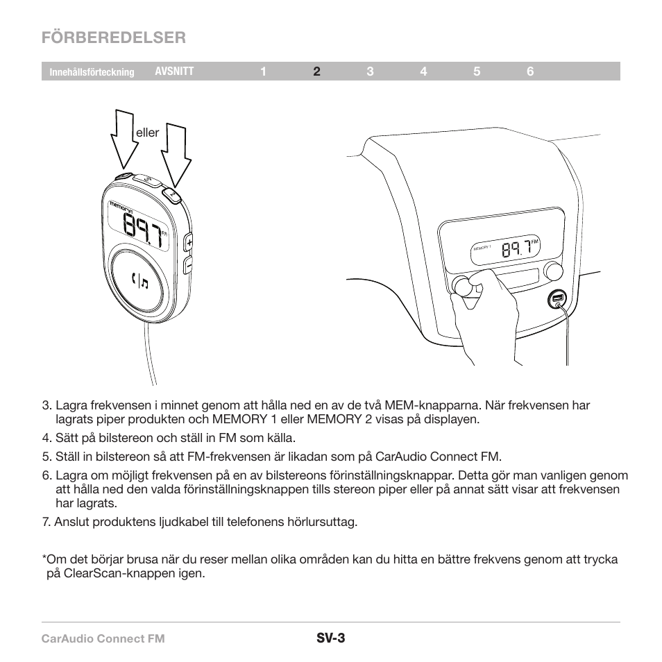 Förberedelser | Belkin CarAudio Connect FM F8M120cw 8820ek00824 User Manual | Page 181 / 240