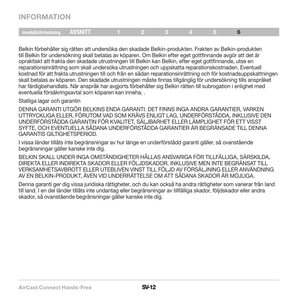 Information | Belkin CarAudio Connect FM F8M120cw 8820ek00824 User Manual | Page 190 / 240