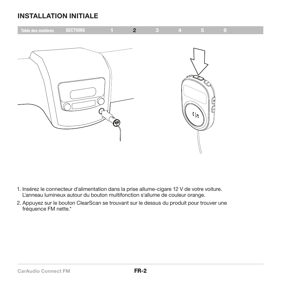 Installation initiale | Belkin CarAudio Connect FM F8M120cw 8820ek00824 User Manual | Page 20 / 240