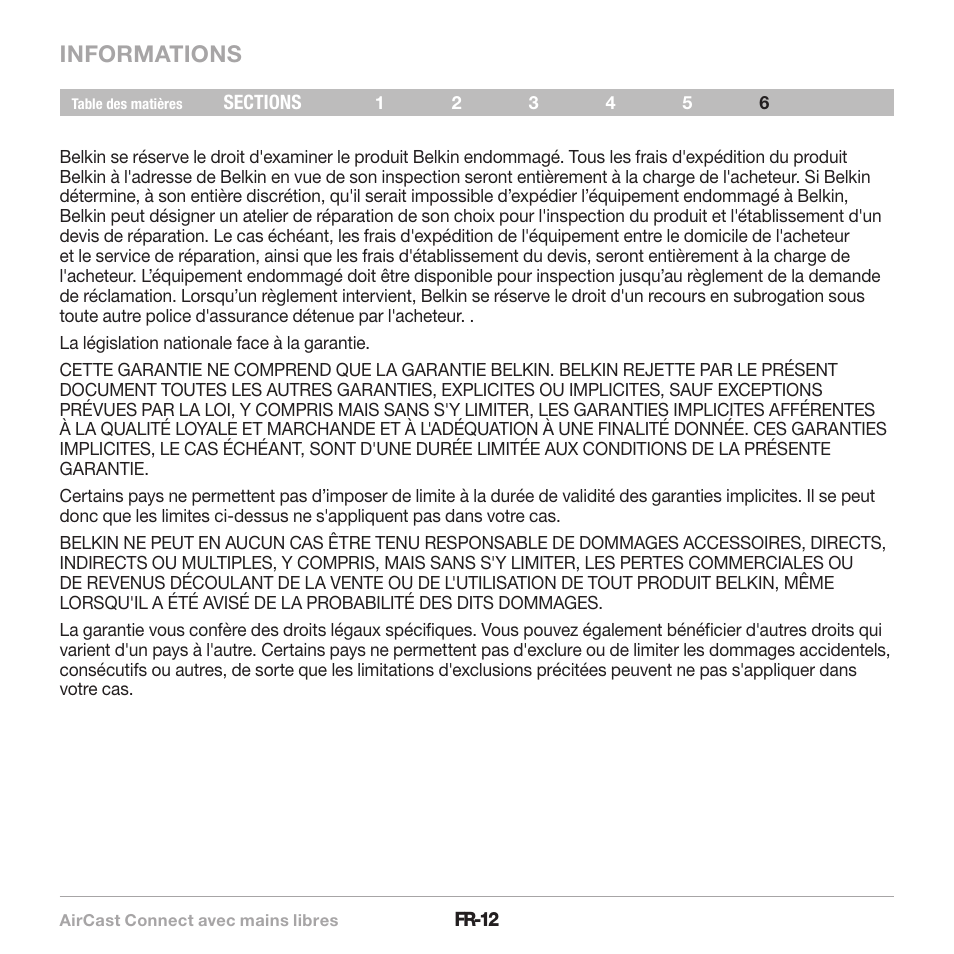 Informations | Belkin CarAudio Connect FM F8M120cw 8820ek00824 User Manual | Page 30 / 240