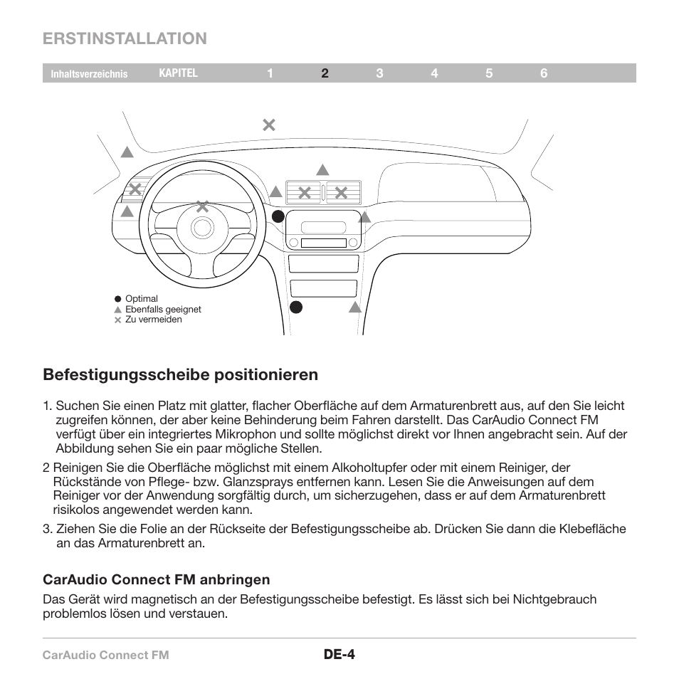 Erstinstallation befestigungsscheibe positionieren | Belkin CarAudio Connect FM F8M120cw 8820ek00824 User Manual | Page 38 / 240