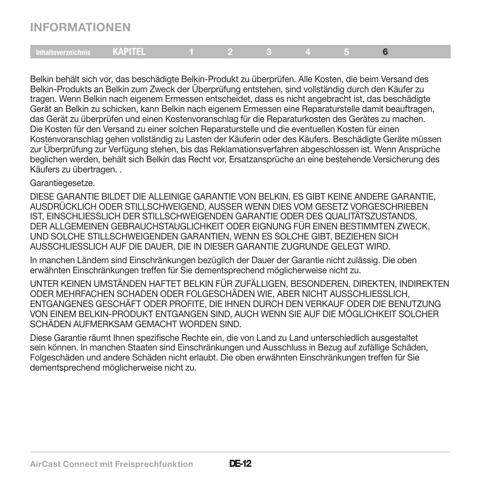 Informationen | Belkin CarAudio Connect FM F8M120cw 8820ek00824 User Manual | Page 46 / 240