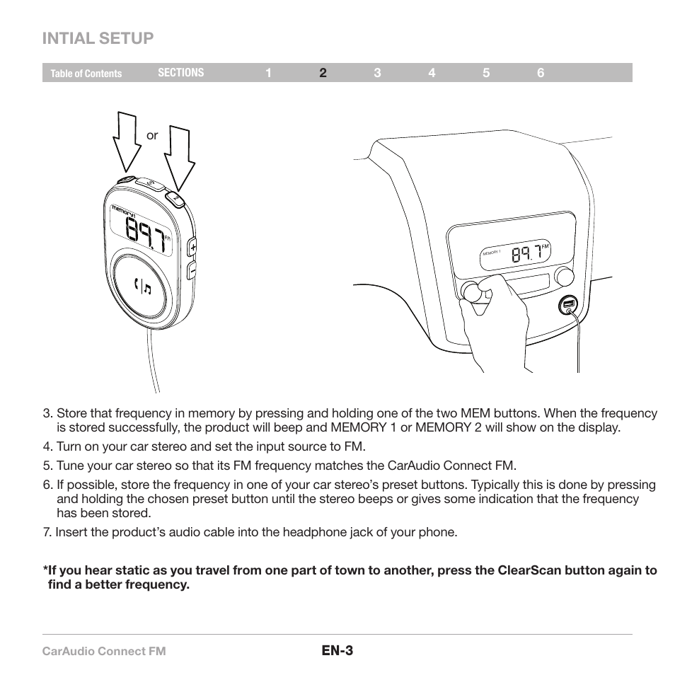 Intial setup | Belkin CarAudio Connect FM F8M120cw 8820ek00824 User Manual | Page 5 / 240