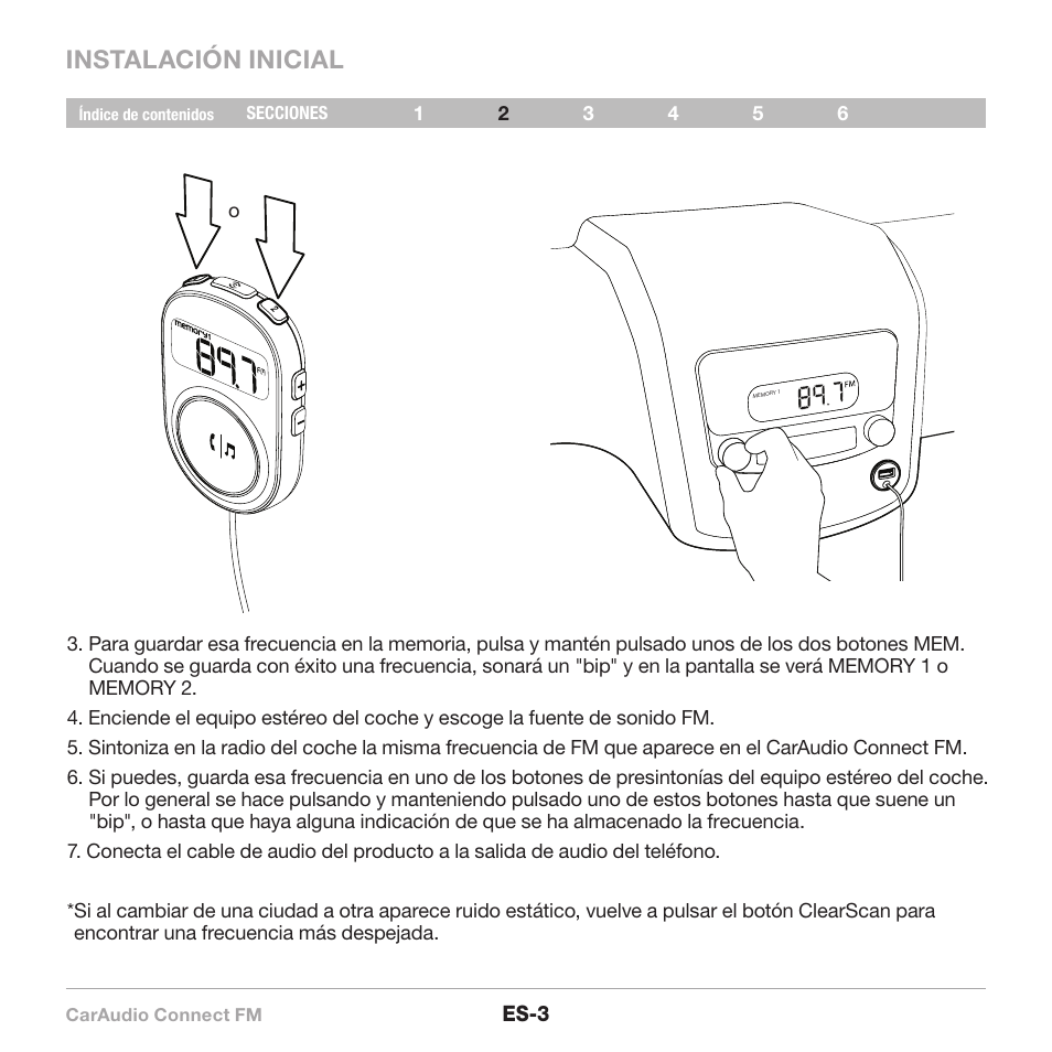 Instalación inicial | Belkin CarAudio Connect FM F8M120cw 8820ek00824 User Manual | Page 69 / 240