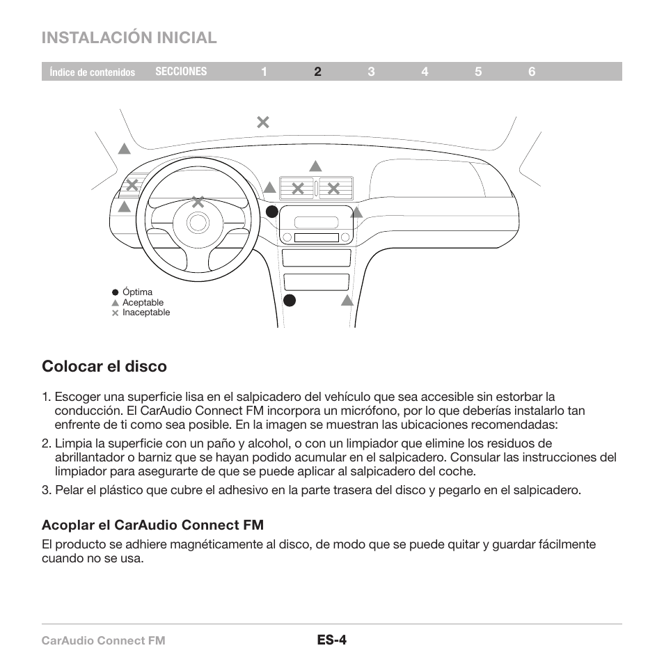 Instalación inicial colocar el disco | Belkin CarAudio Connect FM F8M120cw 8820ek00824 User Manual | Page 70 / 240