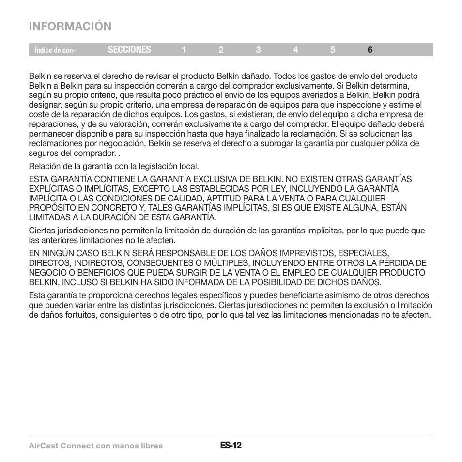 Información | Belkin CarAudio Connect FM F8M120cw 8820ek00824 User Manual | Page 78 / 240