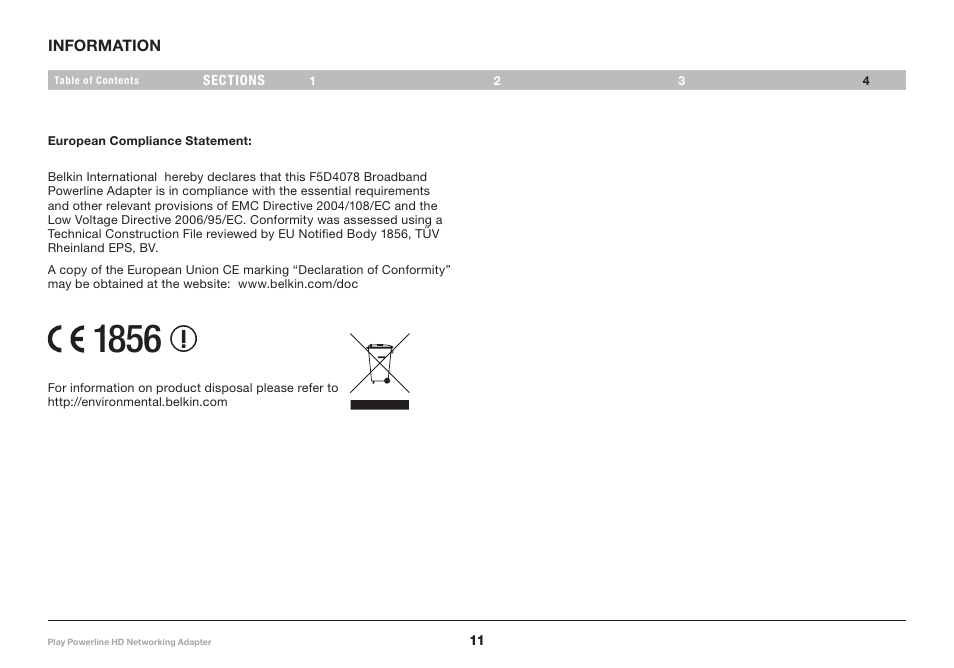 Belkin Iplay Powerline HD Networking Adapter F5D4078 User Manual | Page 13 / 16