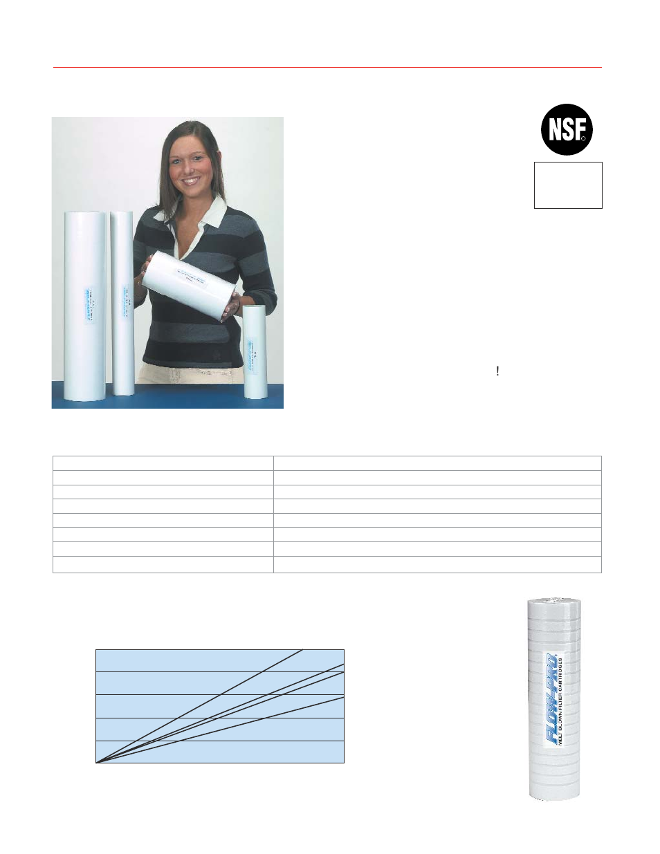 Flow-pro, Polyproplylene melt blown cartridges, Specifications | Pressure drop, Features & benefits, Typical applications | Watts FPMBG-5-975 User Manual | Page 2 / 4