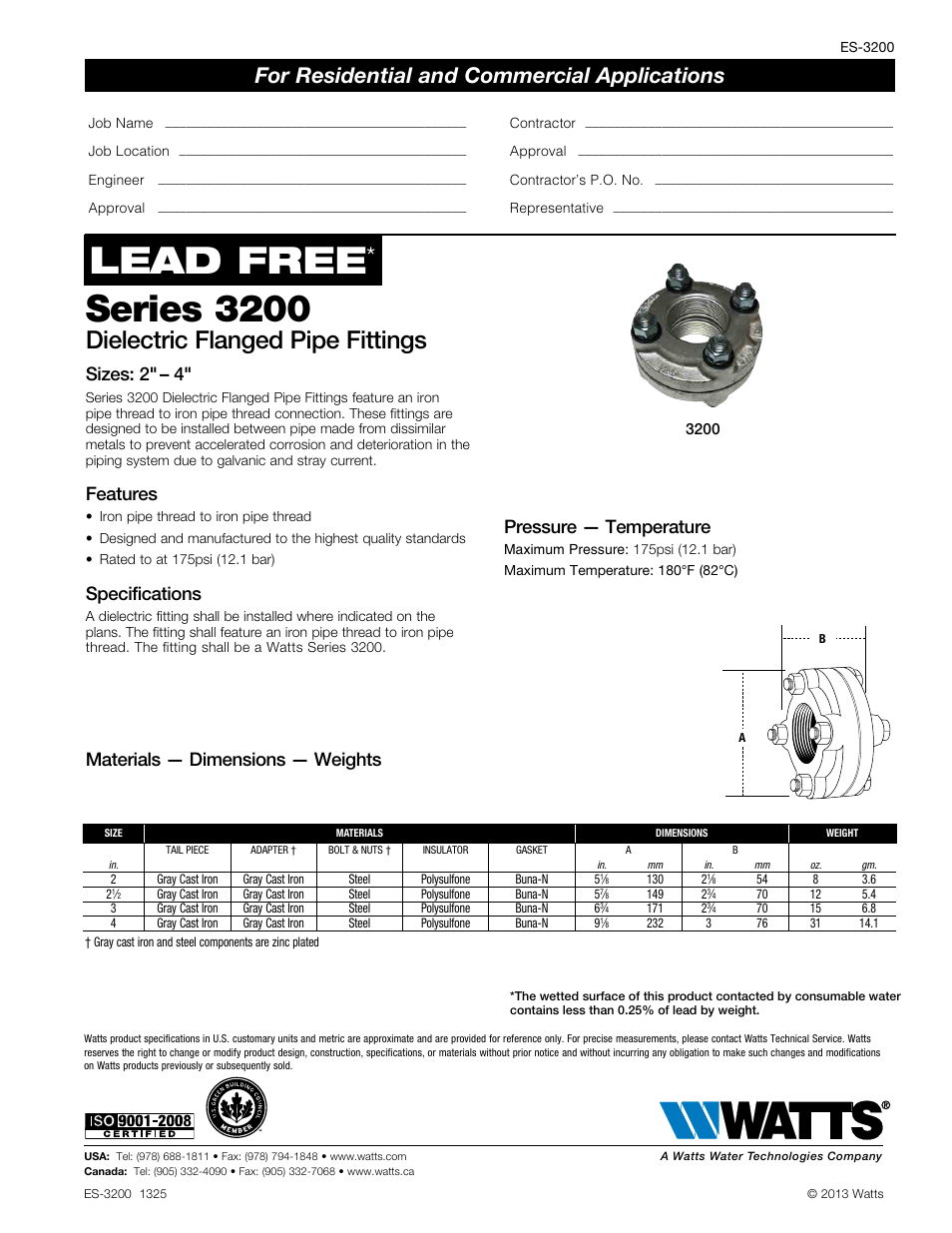 Watts 3200 User Manual | 1 page