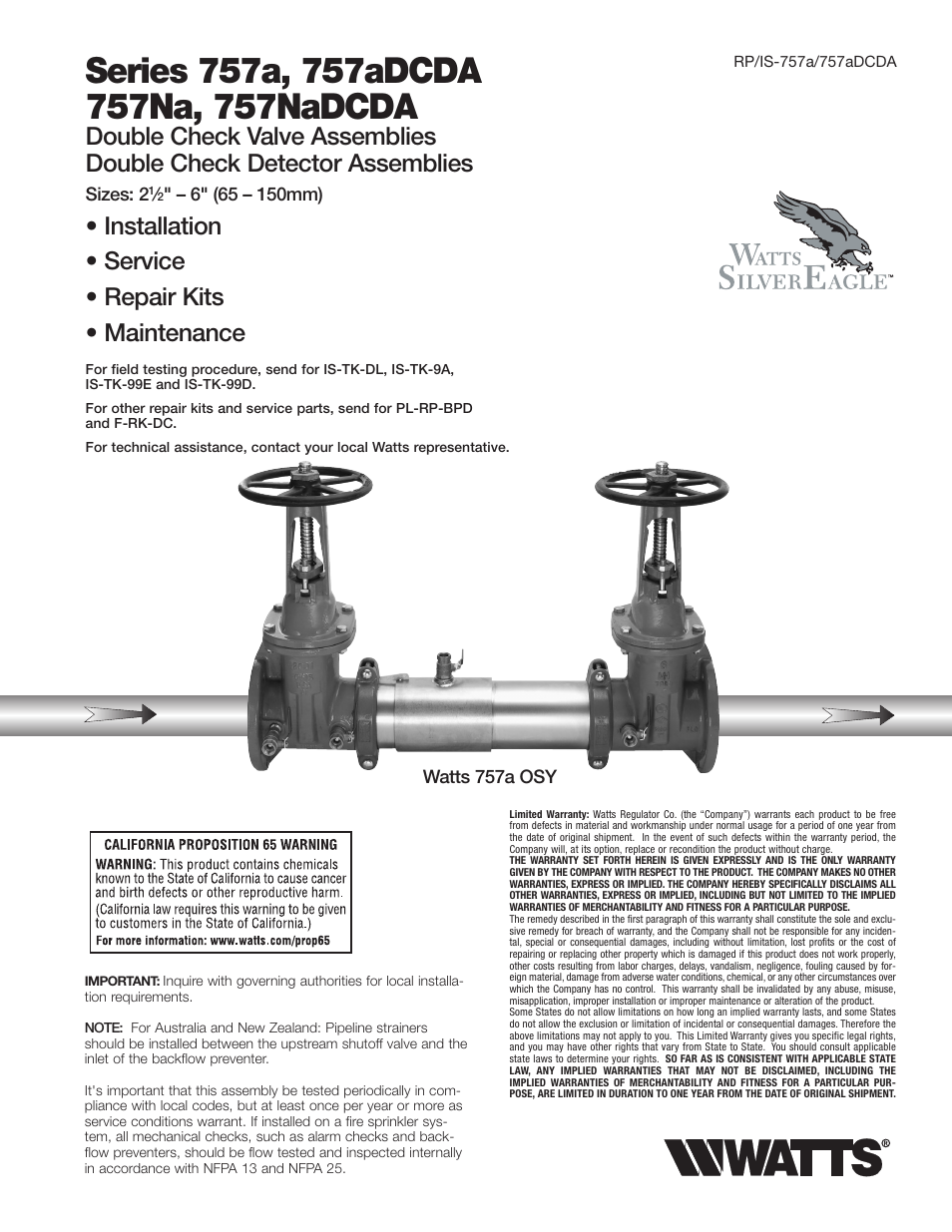 Watts 757Na User Manual | 4 pages