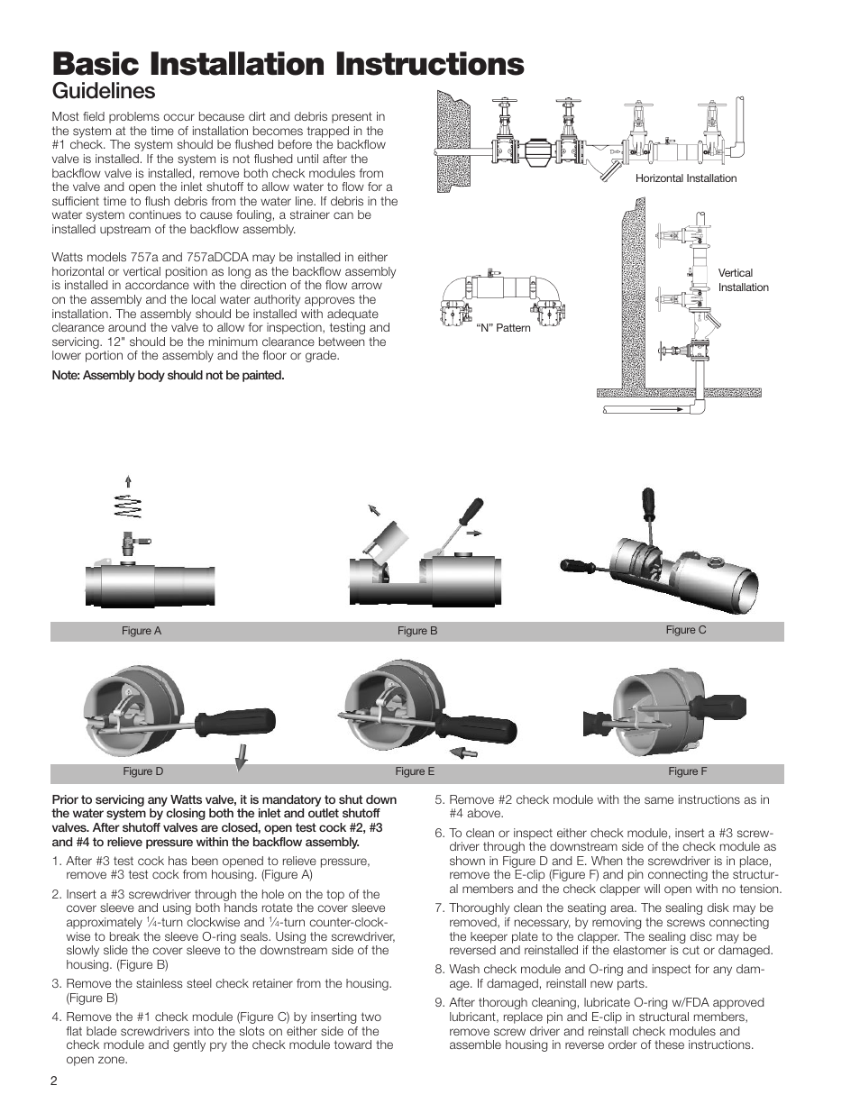 Basic installation instructions, Guidelines | Watts 757Na User Manual | Page 2 / 4