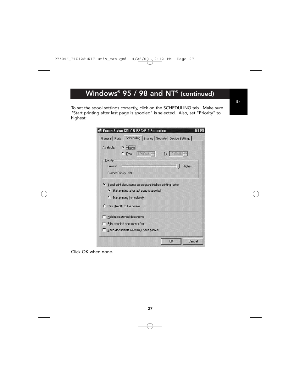 Windows, 95 / 98 and nt, Continued) | Belkin BITRONICS P73046 User Manual | Page 31 / 179