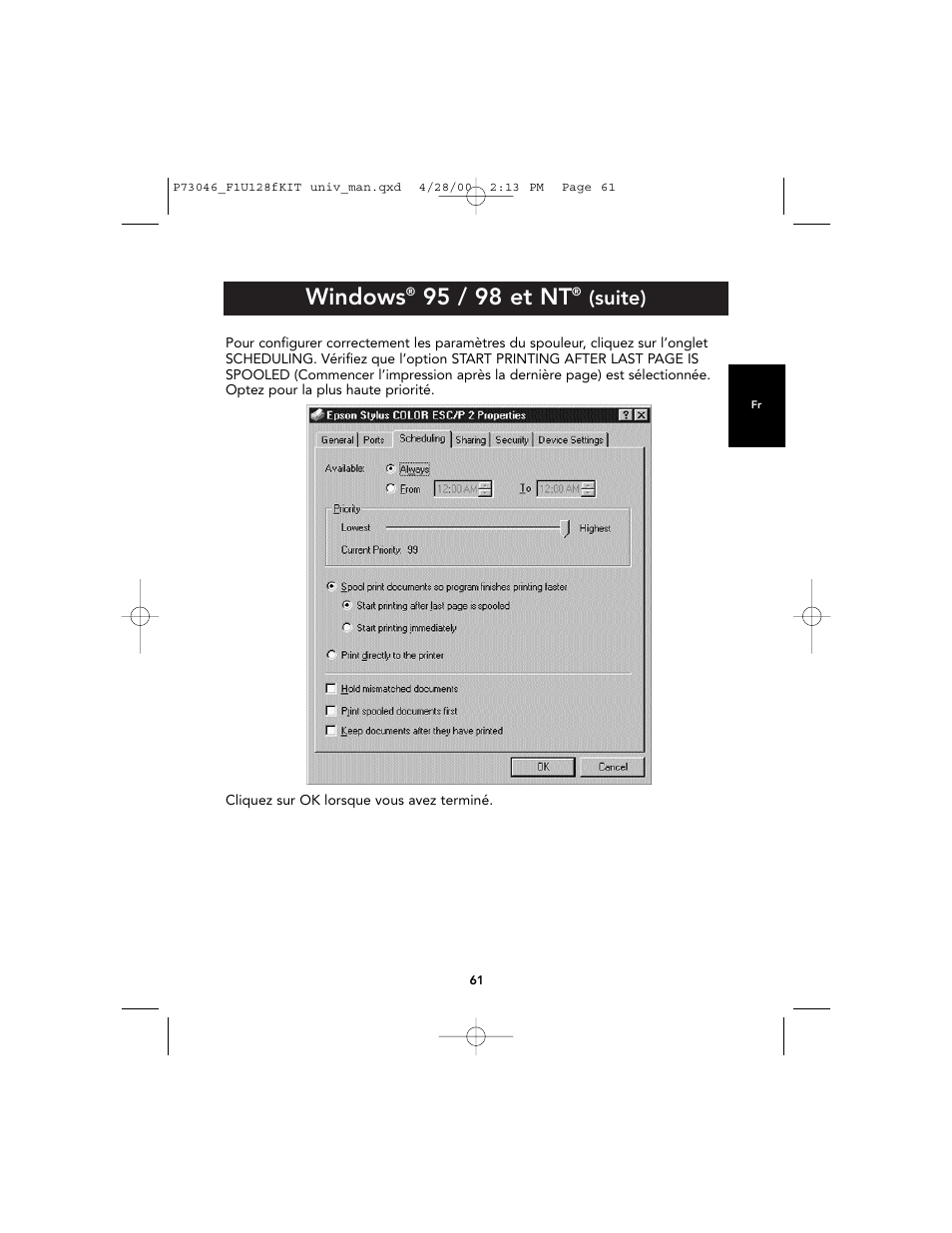 Windows, 95 / 98 et nt, Suite) | Belkin BITRONICS P73046 User Manual | Page 65 / 179