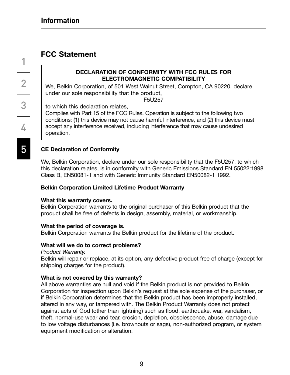 Belkin F5U257 User Manual | Page 10 / 12
