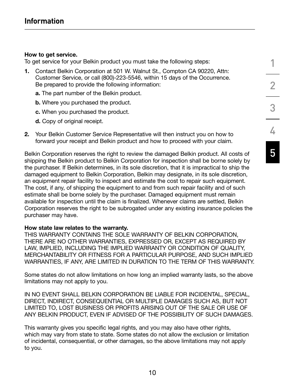 Belkin F5U257 User Manual | Page 11 / 12