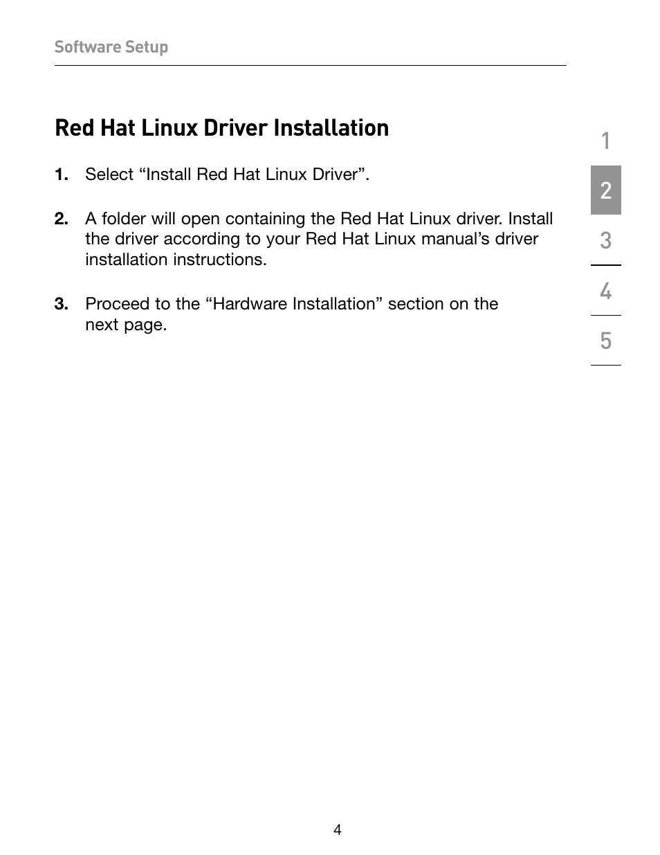 Red hat linux driver installation | Belkin F5U257 User Manual | Page 6 / 12