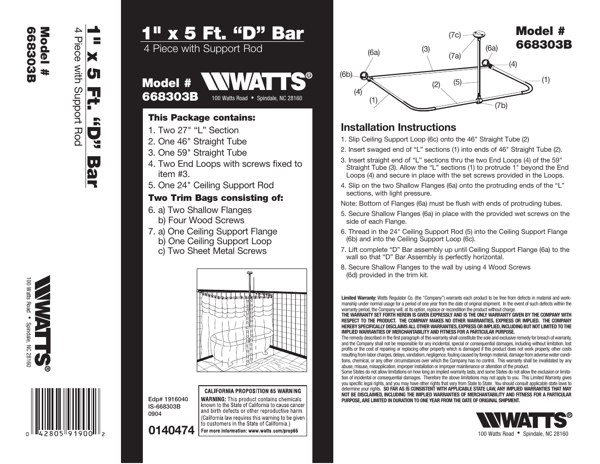 Watts 668 303B User Manual | 1 page