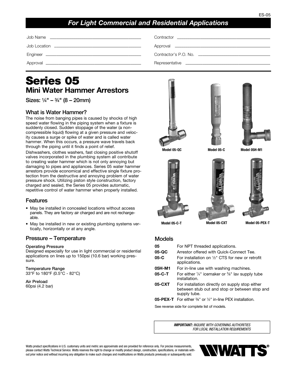 Watts 5 User Manual | 2 pages