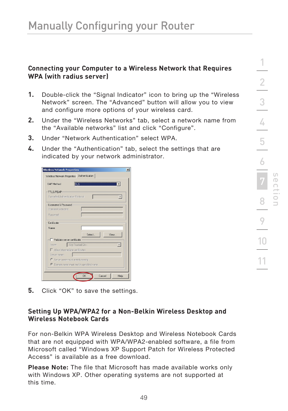 Manually configuring your router | Belkin P75125UK User Manual | Page 52 / 92