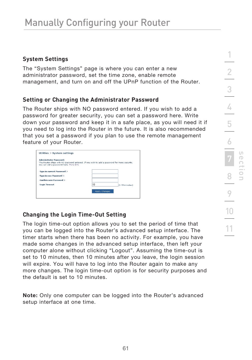 Manually configuring your router | Belkin P75125UK User Manual | Page 64 / 92