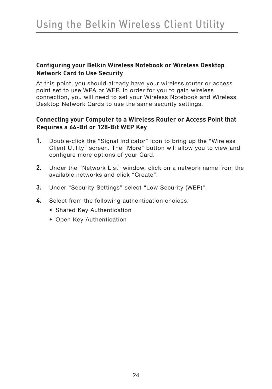Using the belkin wireless client utility | Belkin F5D8010 User Manual | Page 26 / 45