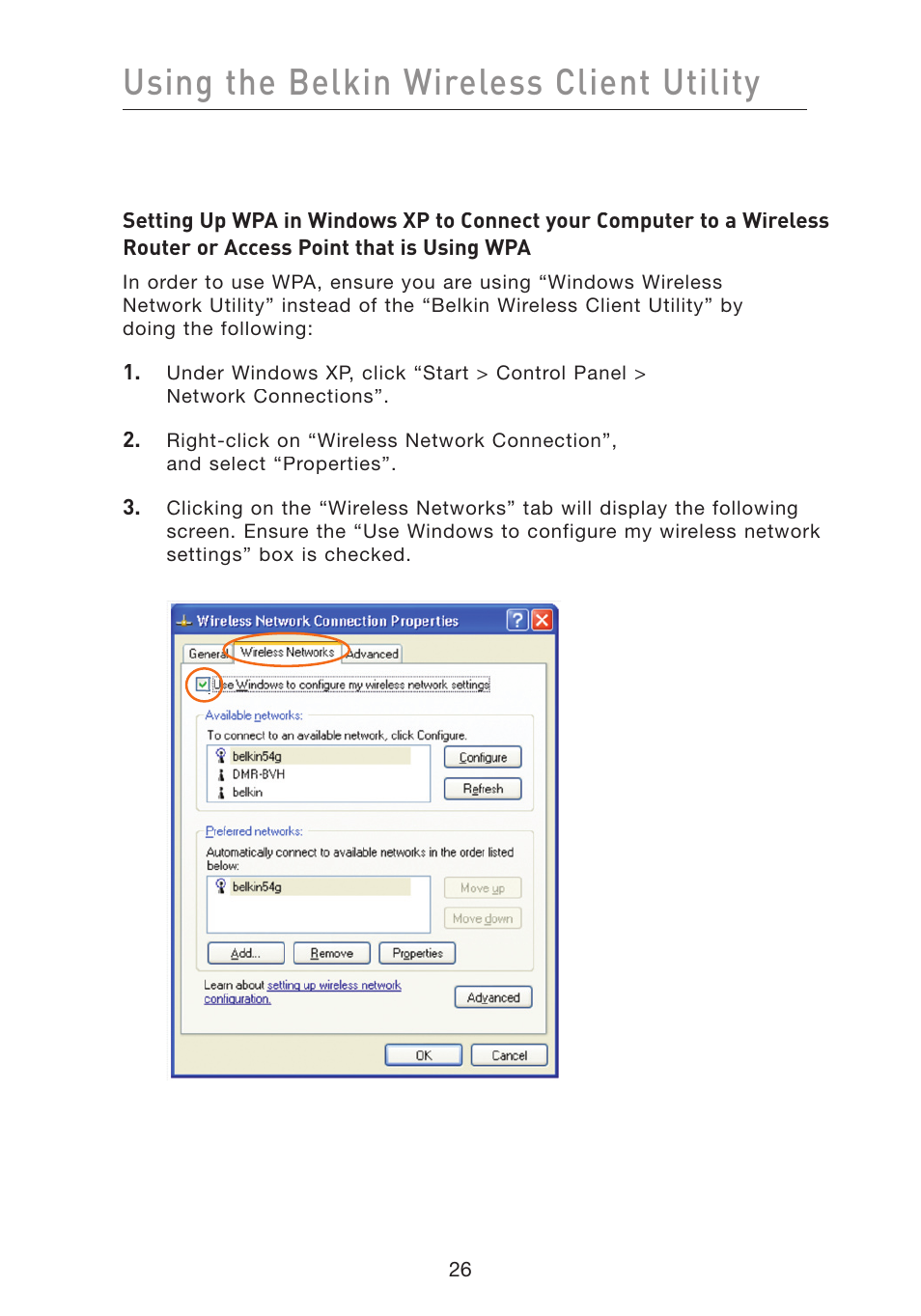 Using the belkin wireless client utility | Belkin F5D8010 User Manual | Page 28 / 45