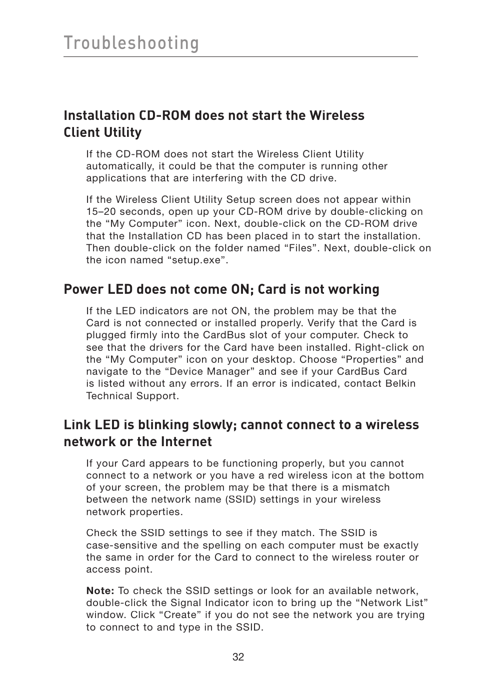 Troubleshooting | Belkin F5D8010 User Manual | Page 34 / 45