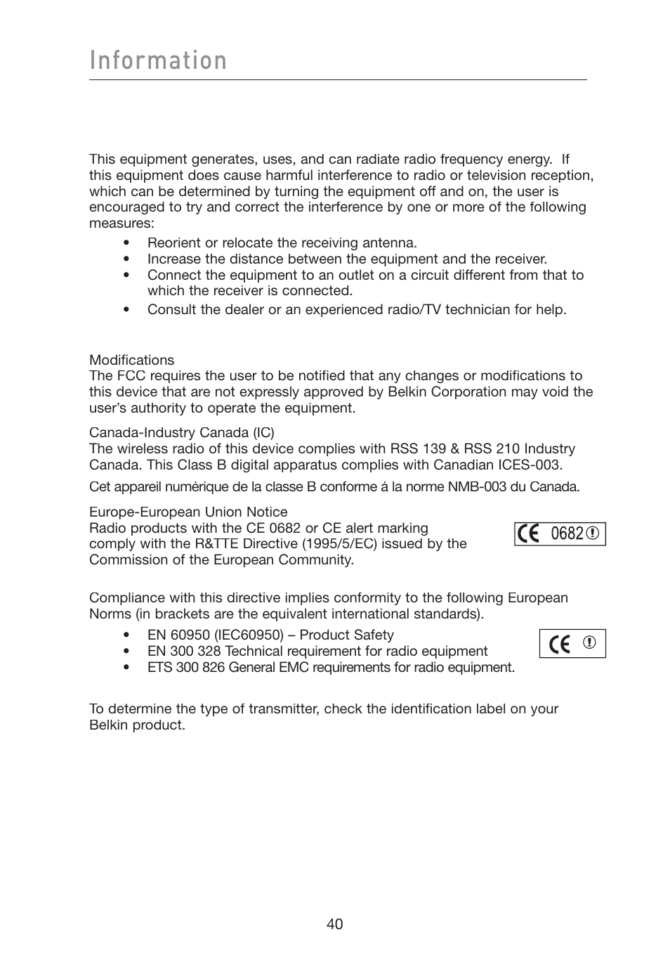 Information | Belkin F5D8010 User Manual | Page 42 / 45